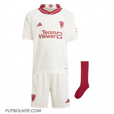 Camiseta Manchester United Donny van de Beek #34 Tercera Equipación para niños 2023-24 manga corta (+ pantalones cortos)
